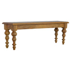 Solid Wood Bench with Turned Feet