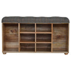 Multi Tweed Open Shoe Storage Bench