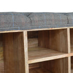 Multi Tweed Open Shoe Storage Bench