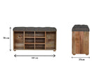 Multi Tweed Open Shoe Storage Bench