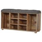 Multi Tweed Open Shoe Storage Bench