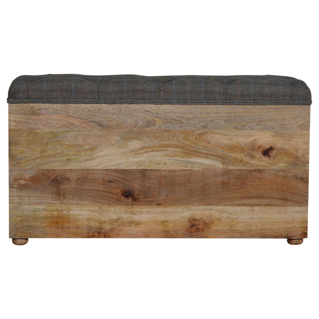 Multi Tweed Open Shoe Storage Bench