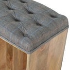 Multi Tweed Open Shoe Storage Bench