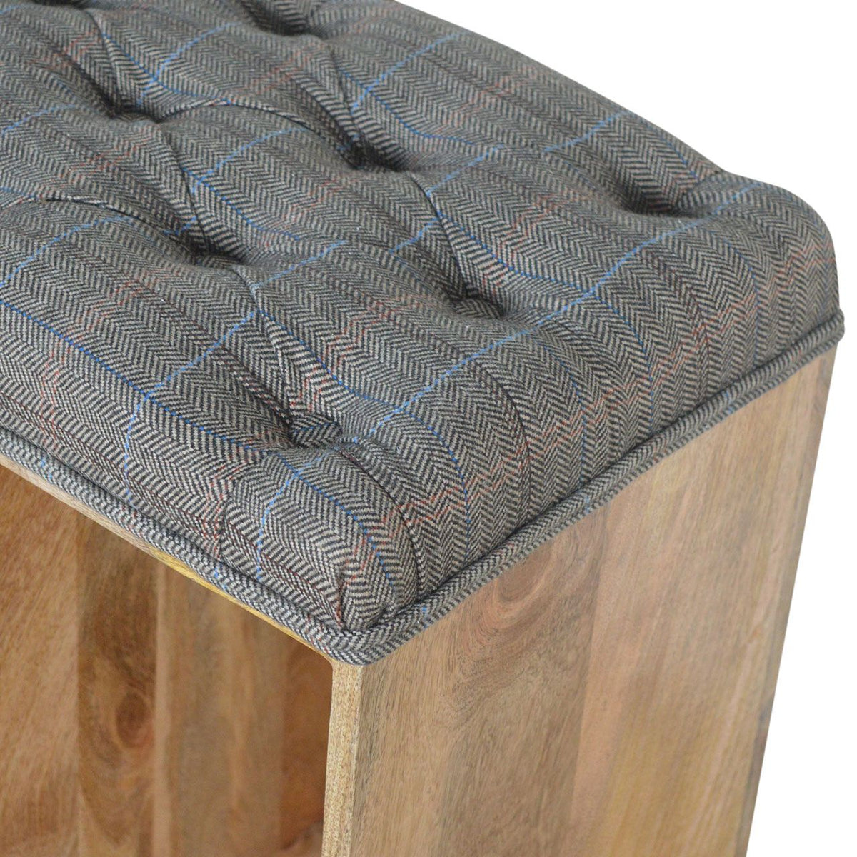 Multi Tweed Open Shoe Storage Bench