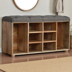 Multi Tweed Open Shoe Storage Bench
