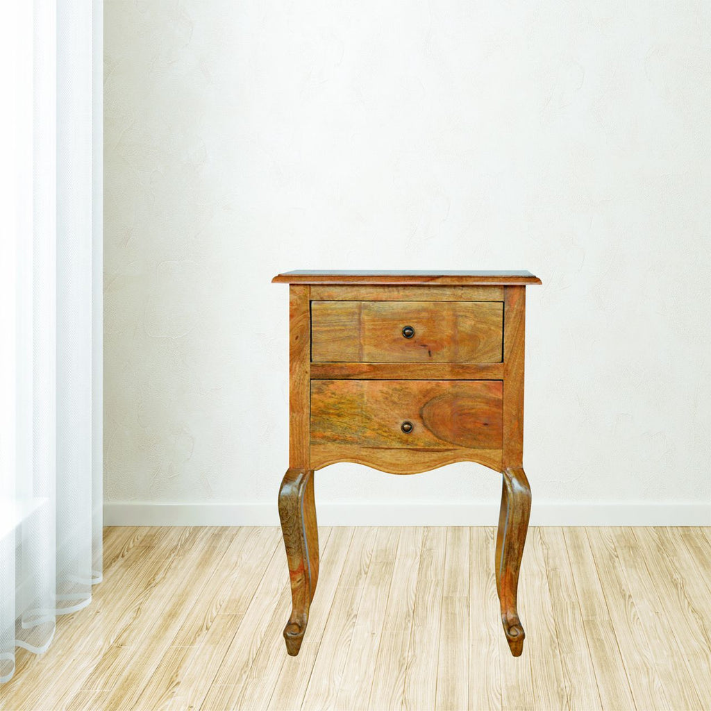 French Style Bedside with 2 Drawers