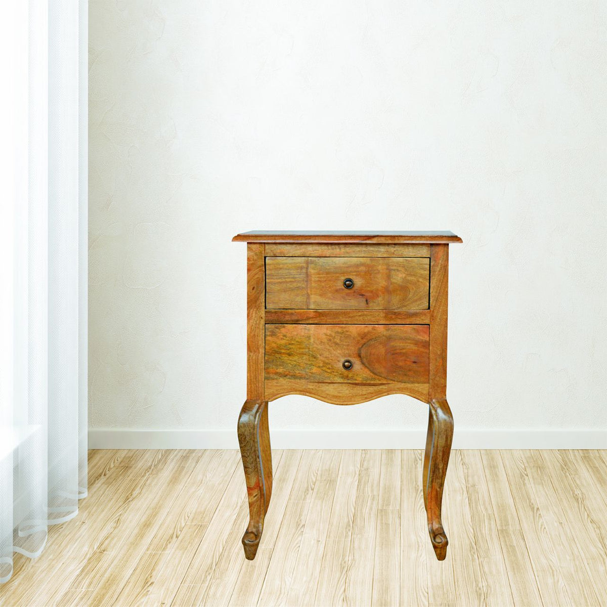 French Style Bedside with 2 Drawers