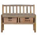 His & Hers Carved Storage Bench