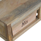 His & Hers Carved Storage Bench