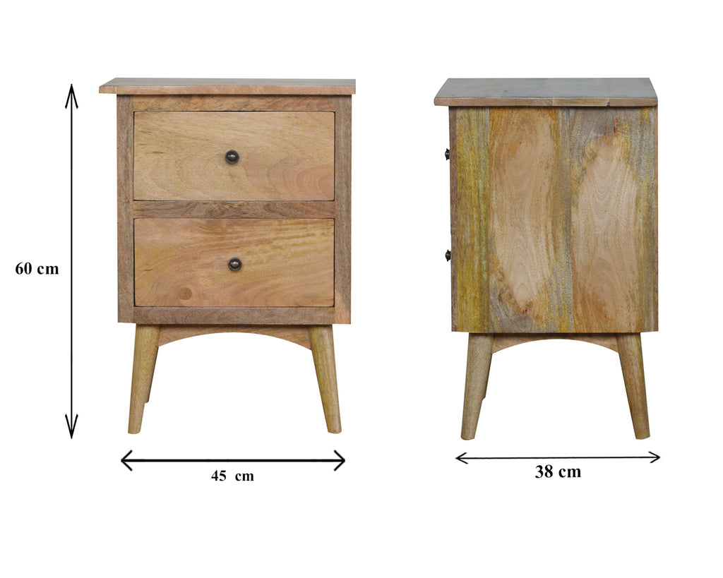 Nordic Style Bedside with 2 Drawers