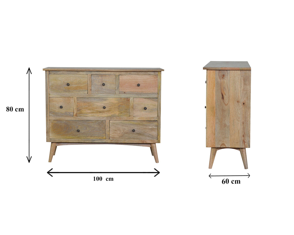 Oak-ish Solid Wood 8 Drawer Chest