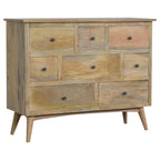 Oak-Tone Solid Wood 8 Drawer Chest