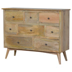 Oak-Tone Solid Wood 8 Drawer Chest