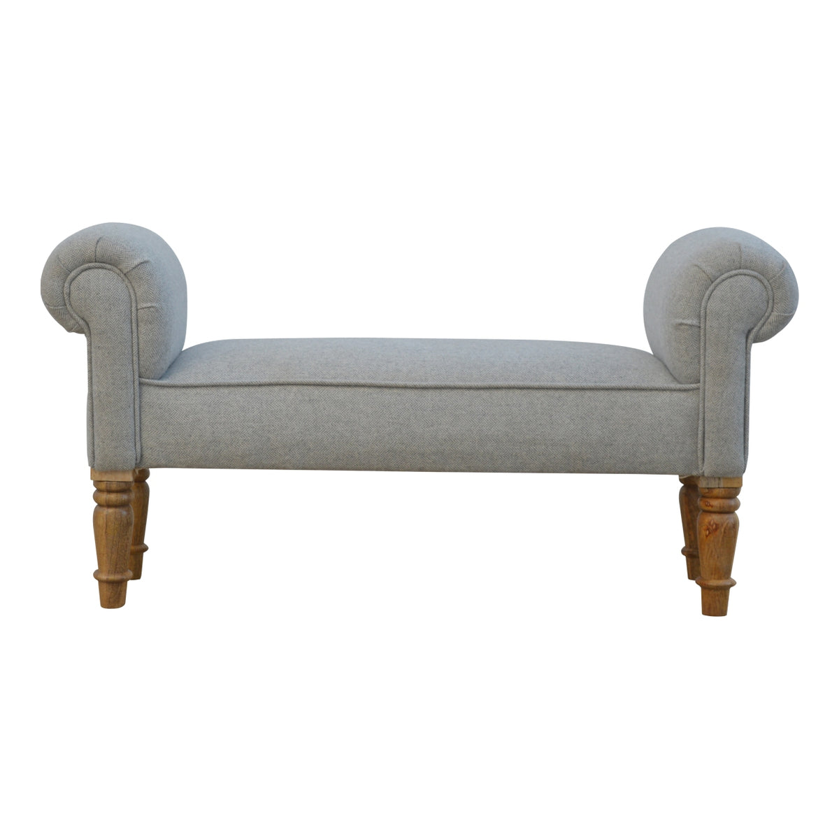 Multi Tweed Turned Bedroom Bench