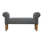 Multi Tweed Turned Bedroom Bench