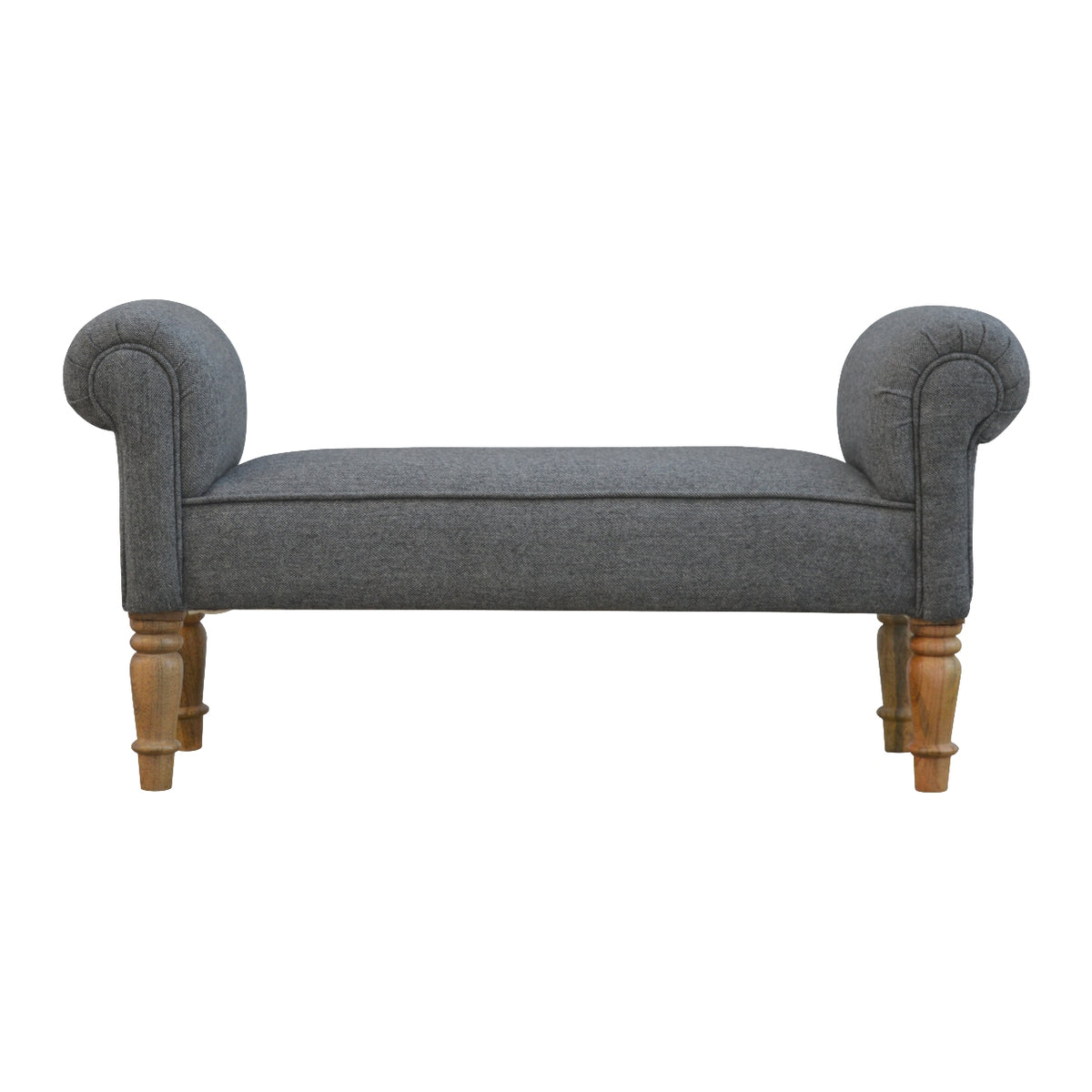 Multi Tweed Turned Bedroom Bench