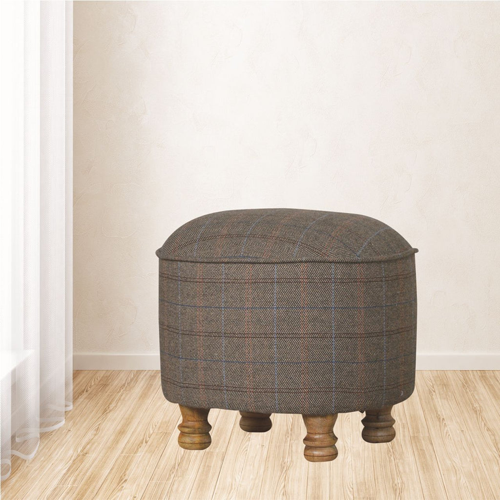 Oval Multi Tweed Foot Stool