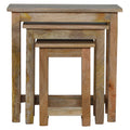 Country Solid Wood Stool Set of 3