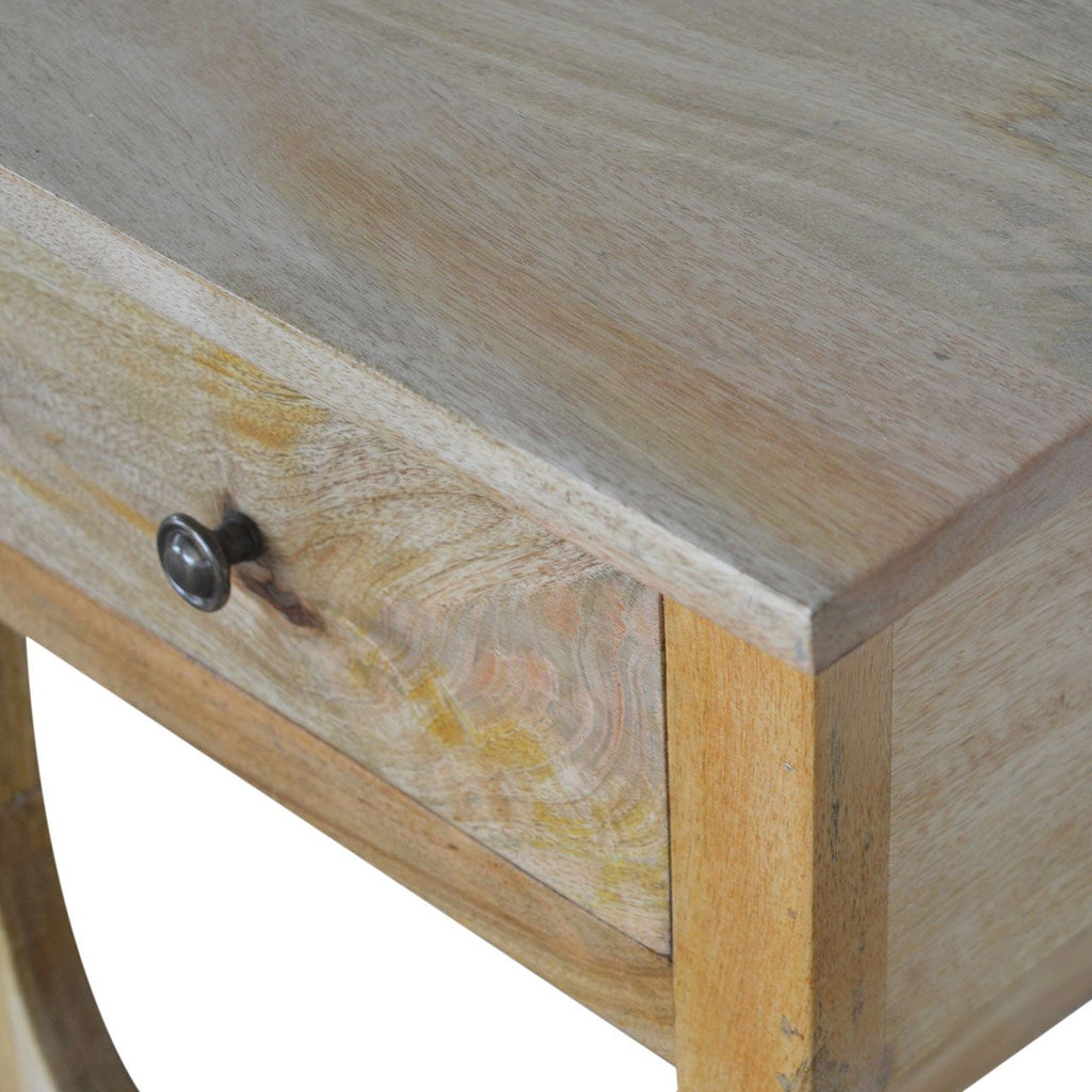 Oak-ish Serpentine Bedside