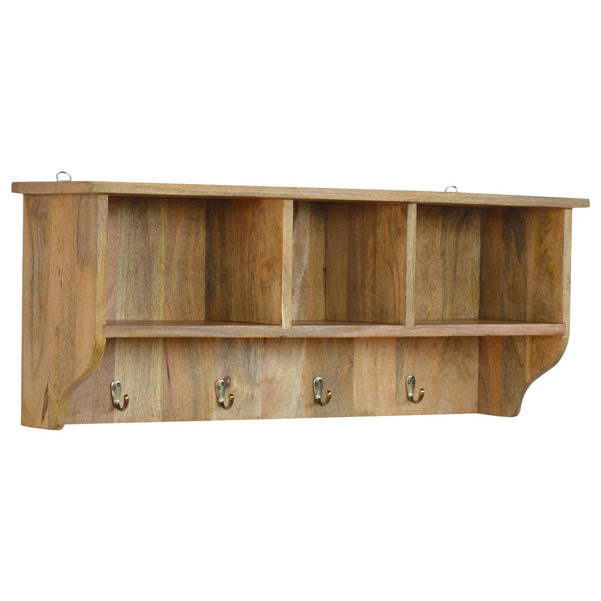 Floating Coat Rack with 3 Shelves