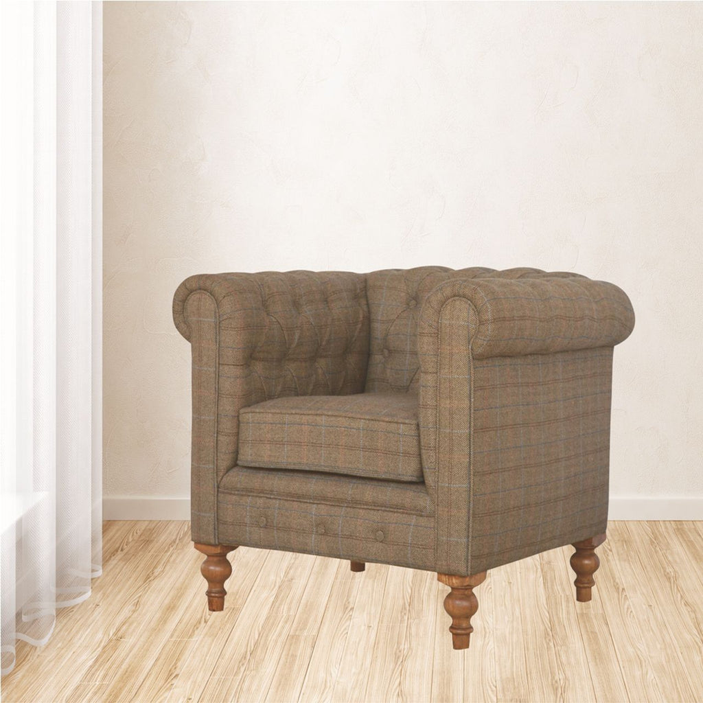 Chesterfield Multi Tweed Armchair