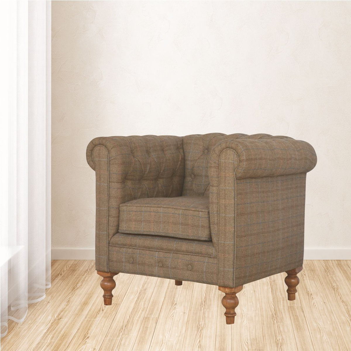 Chesterfield Multi Tweed Armchair