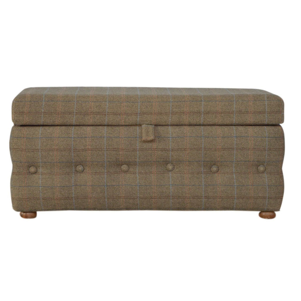 Multi Tweed Button Fooststool