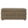 Multi Tweed Button Footstool