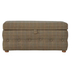 Multi Tweed Button Footstool