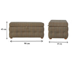 Multi Tweed Button Footstool