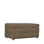 Multi Tweed Button Footstool