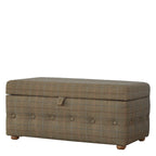 Multi Tweed Button Footstool