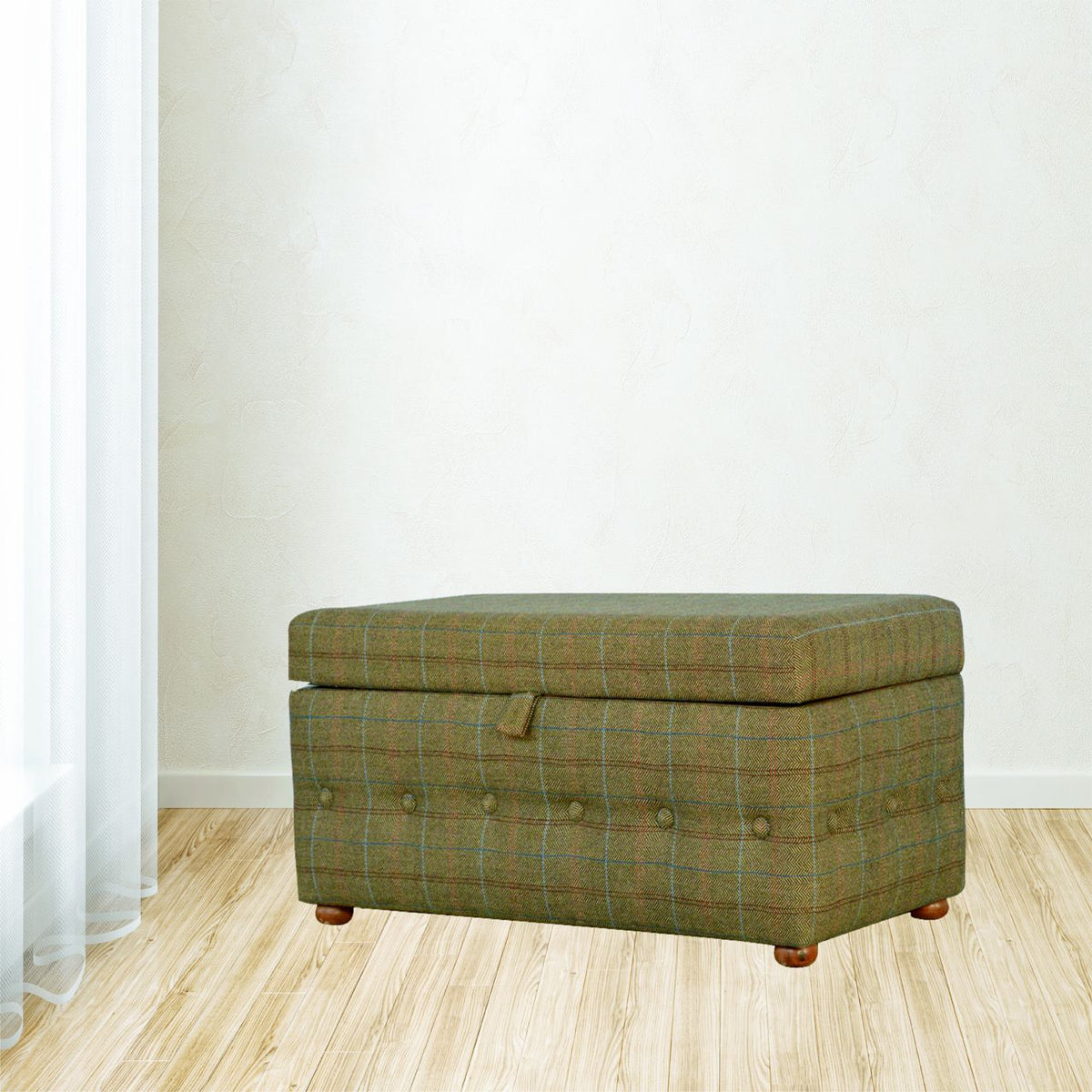 Multi Tweed Button Fooststool
