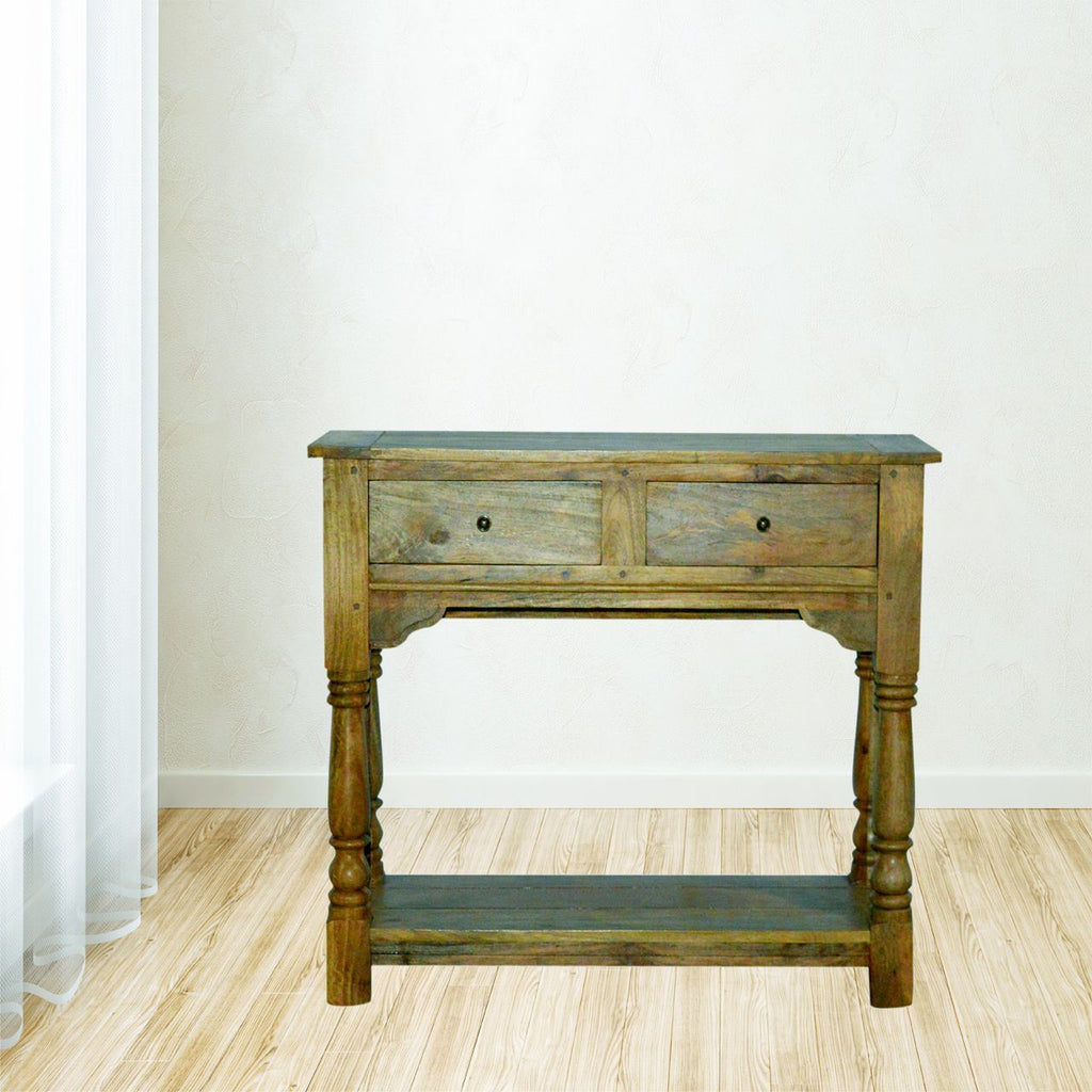 Solid Mango 2 Drawer Console
