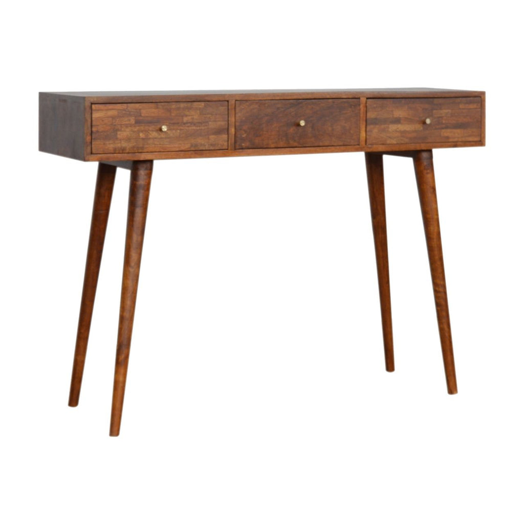 3 Drawer Assorted Chestnut Console