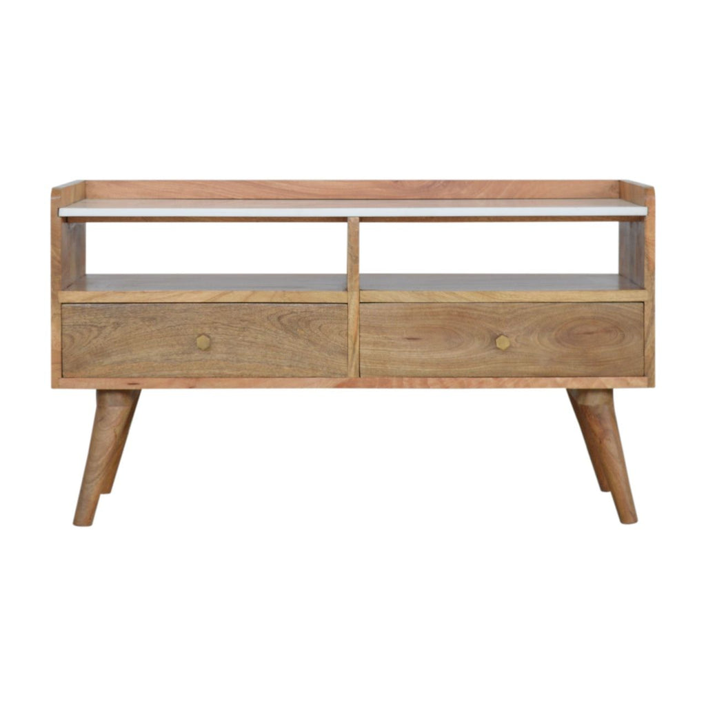 White Marble Top Media Unit