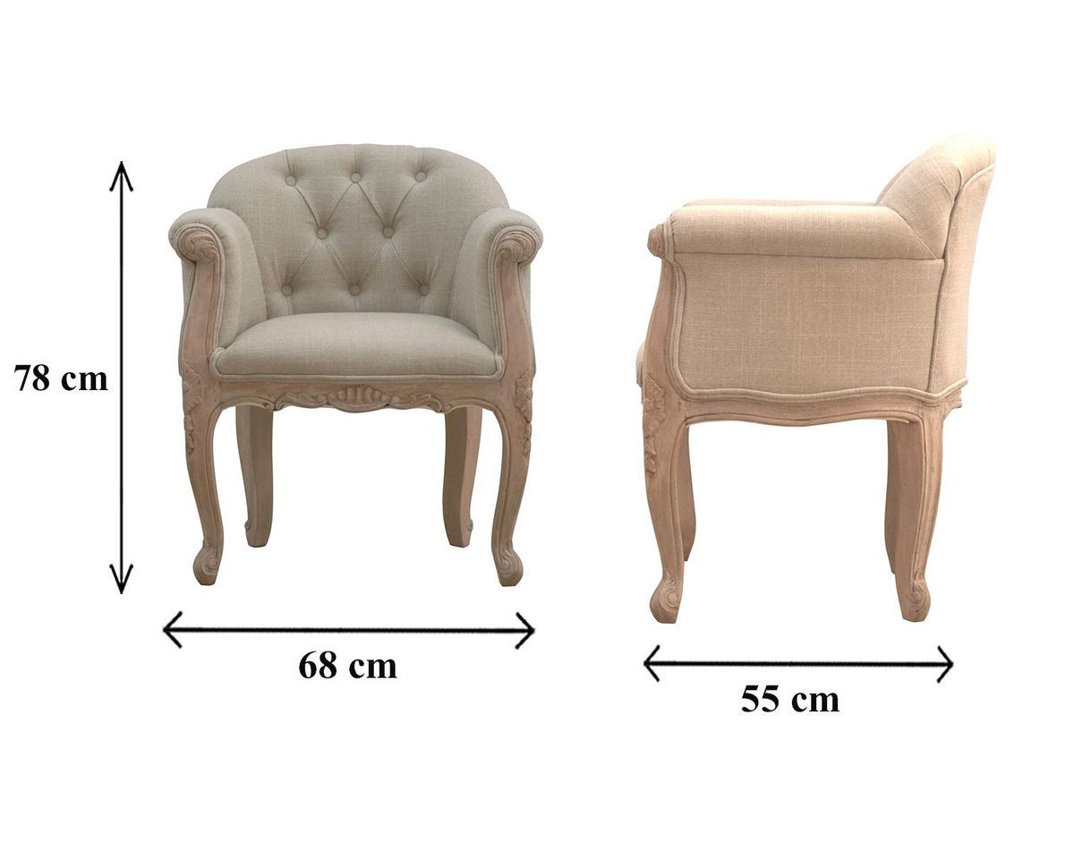 French Style Deep Button Chair