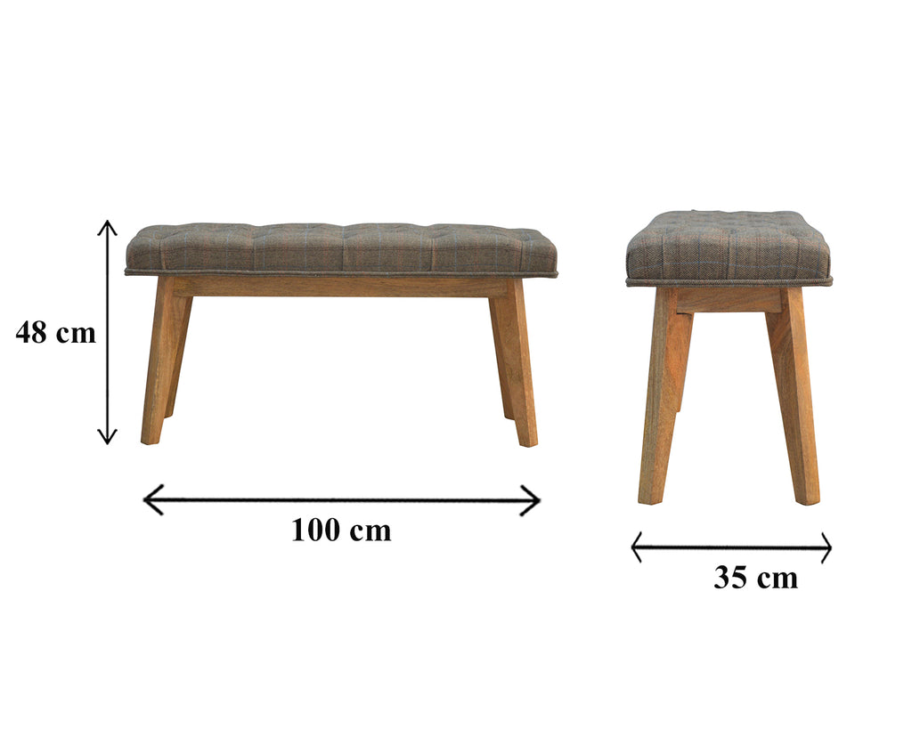Multi Tweed Hallway Bench