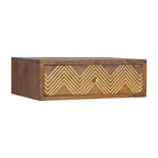 Wall-Mounted Chevron Bedside Table
