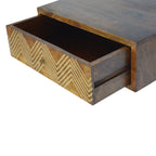 Wall-Mounted Chevron Bedside Table