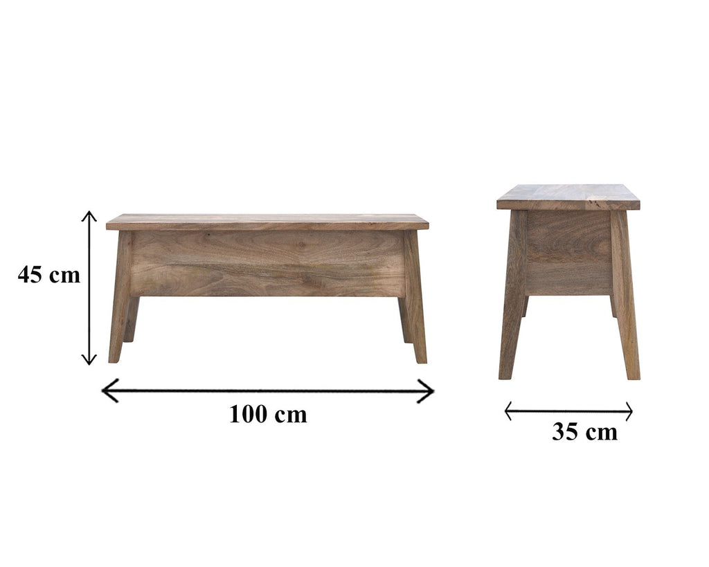 Solid Wood Lid Up Storage Bench
