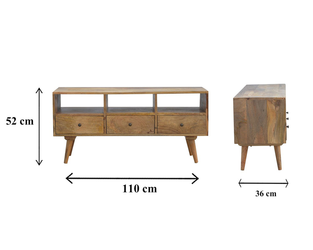 Nordic Style TV Unit with 3 Drawers