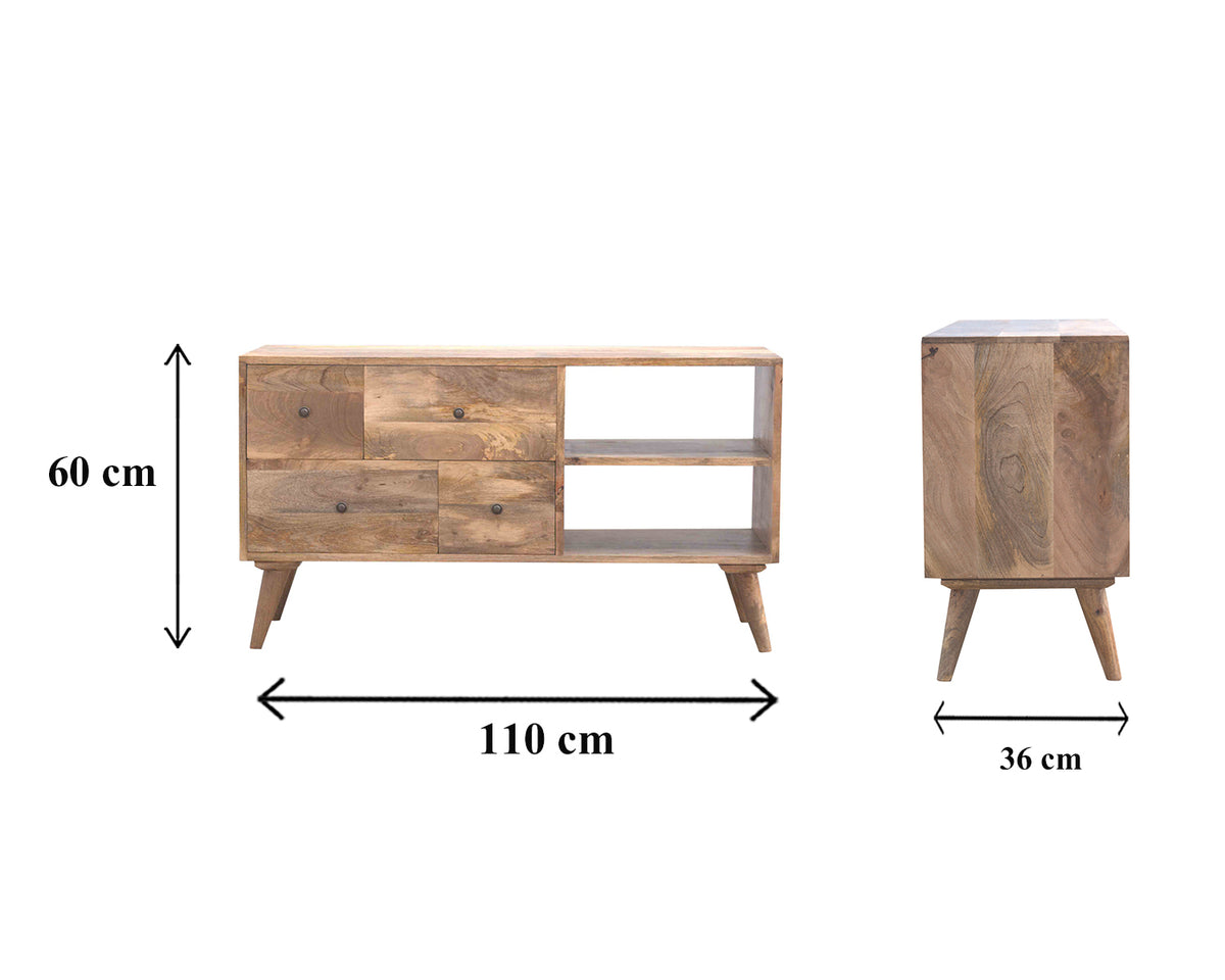 Oak-ish Multi Drawer Media Unit