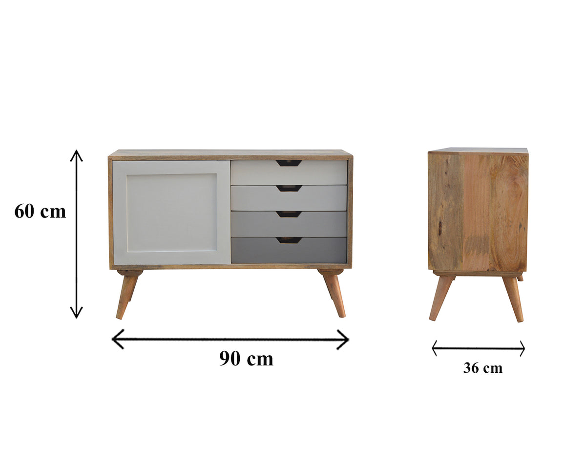 Grey Gradient Sliding Sideboard