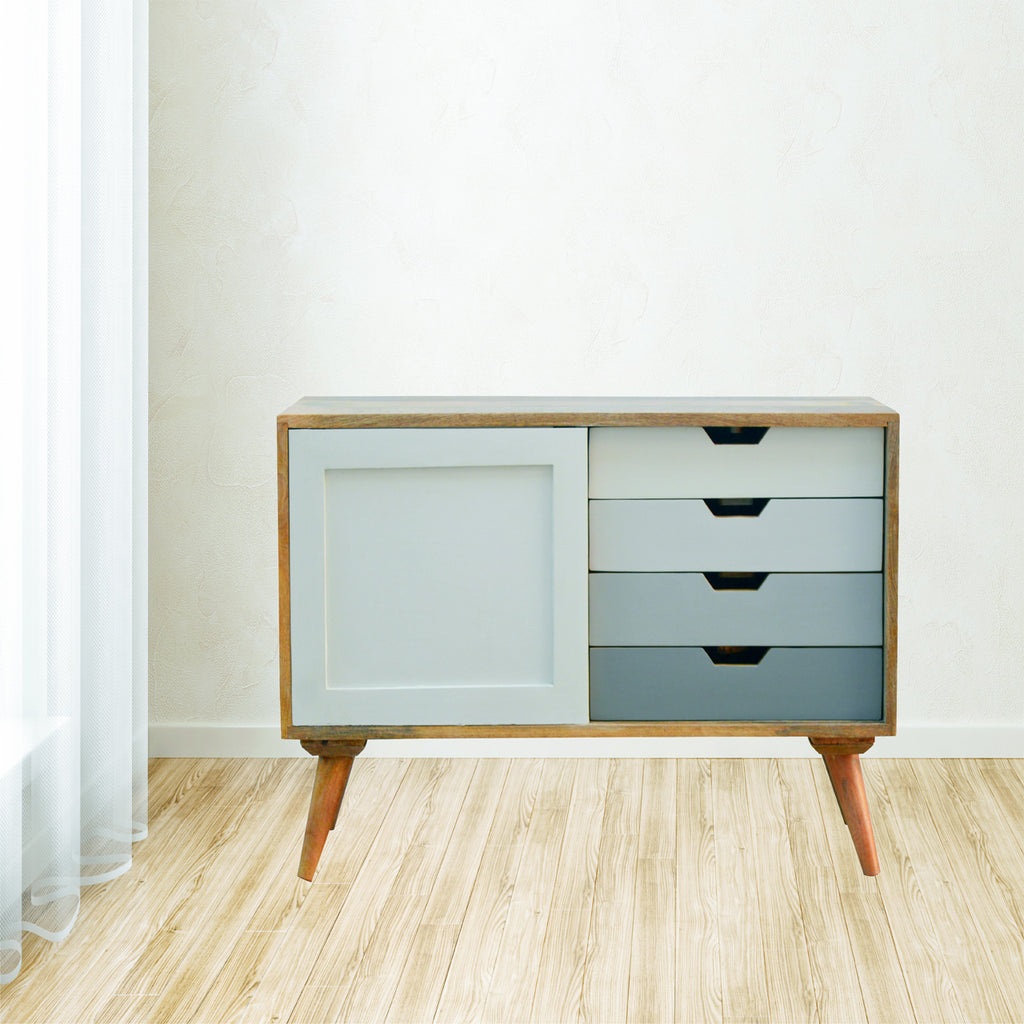 Grey Gradient Sliding Sideboard