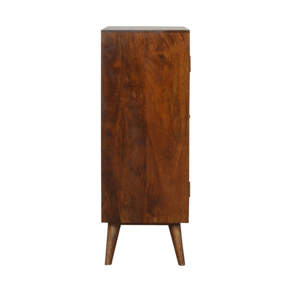 Chestnut Inlay Abstract Cabinet