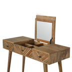 Line Carved Foldable Dressing Table