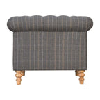 Pewter Tweed Chesterfield Armchair