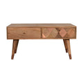 Oak-Tone Copper Inlay Coffee Table