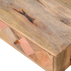 Oak-Tone Copper Inlay Coffee Table